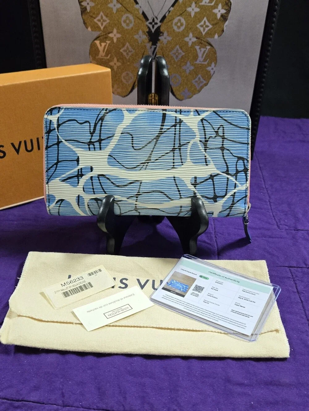 Louis Vuitton Limited Edition Epi "Aqua Line" Leather Zippy Long Wallet With COA - Picture 2 of 16